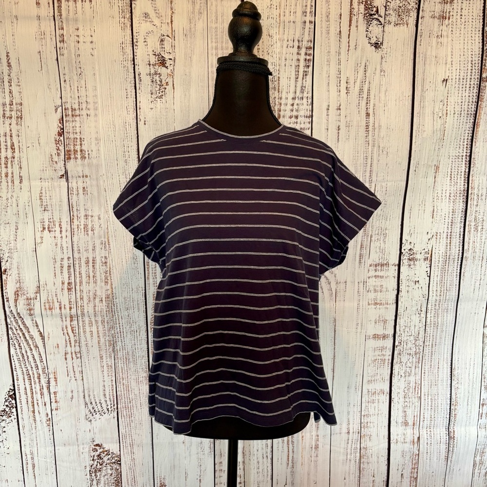 Normcore Casual Streetwear Banana Republic Navy and White Striped Tee